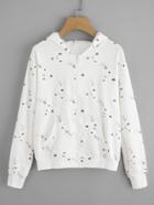 Shein Hooded Drop Shoulder Printed Jacket