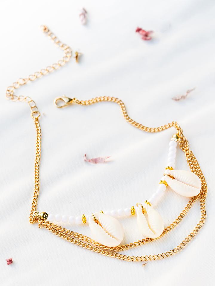 Shein Gold Shell Detail Layered Arm Chain
