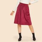 Shein 50s Velvet Elastic Waist Skirt