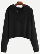 Shein Crop Hooded Drawstring Sweatshirt