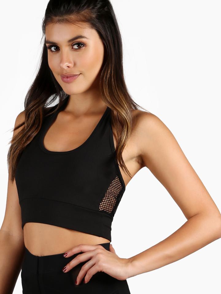 Shein Fishnet Panel Halter Top