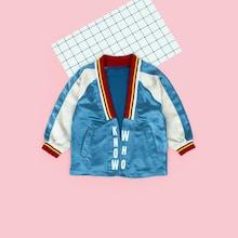 Shein Girls Letter & Stripe Print Jacket