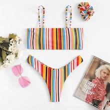 Shein Random Pattern Bikini Set With Hair Tie