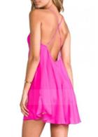 Rosewe Alluring Open Back Pink Chiffon Dress For Lady