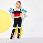 Shein Girls Raglan Sleeve Color-block Tee & Pants Set