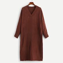 Shein Surplice Neck Rib Knit Sweater Dress