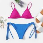 Shein Two Tone Tie Side Bikini Set