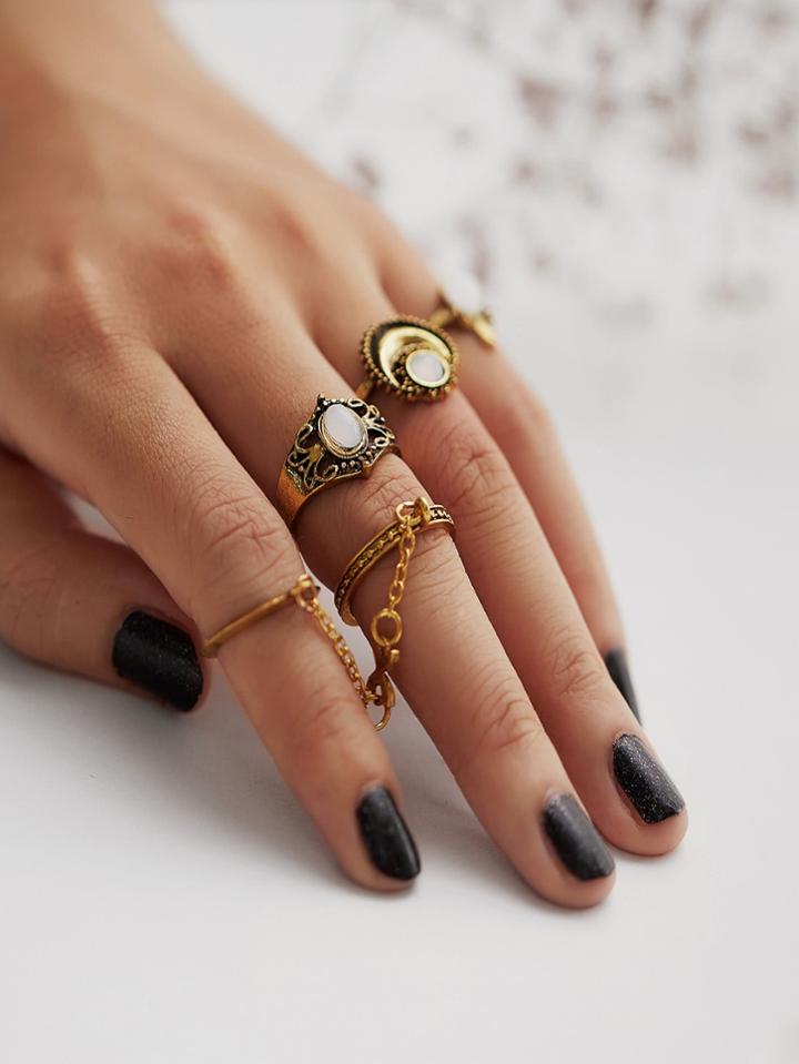 Shein Multi Shaped Ring Set 4pcs