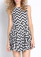 Rosewe Exclusive Round Neck Sleeveless Printed A Line Dress