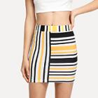 Shein Mixed Striped Bodycon Skirt