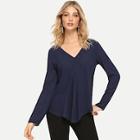 Shein V Neck Pleated Front Top