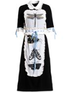 Shein Dragonfly Butterfly Print Flounce Maid Dress