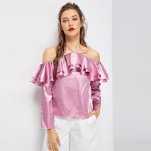 Shein Layered Ruffle Halter Neck Top