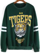 Shein Tiger Print Loose Sweatshirt
