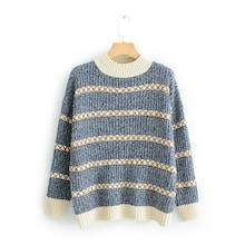 Shein Contrast Trim Striped Jumper