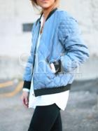Shein Blue Color Block Crims Jacket