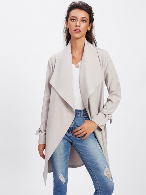 Shein Belted Cuff Wrap Coat