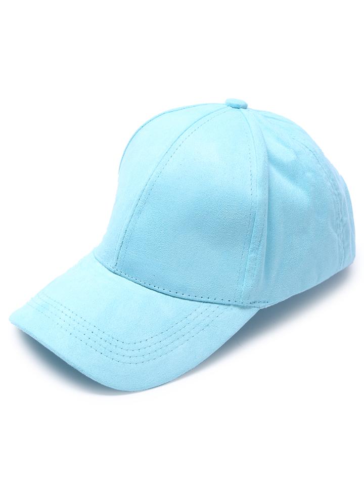 Shein Sky Blue Casual Suede Cap