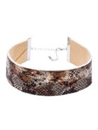 Shein Brown Snake Leather Wide Choker