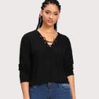 Shein Plus Criss Cross Tee