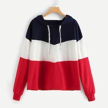 Shein Plus Color-block Hoodie