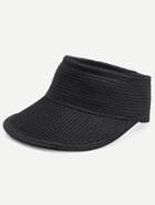 Shein Black Casual Straw Visor Cap