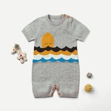 Shein Toddler Boys Cartoon Pattern Knit Jumpsuit