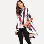 Shein Mixed Print High Low Shirt
