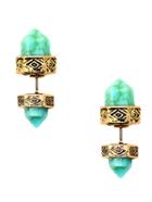 Shein Silver Turquoise Dual Studs