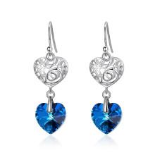 Shein Hollow Heart 925 Sterling Silver Drop Earrings