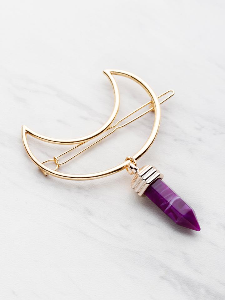 Shein Moon And Crystal Design Hair Clip