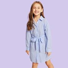 Shein Girls Buttoned Shirt Dress