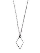 Shein Silver Plated Geometric Hollow Out Pendant Necklace