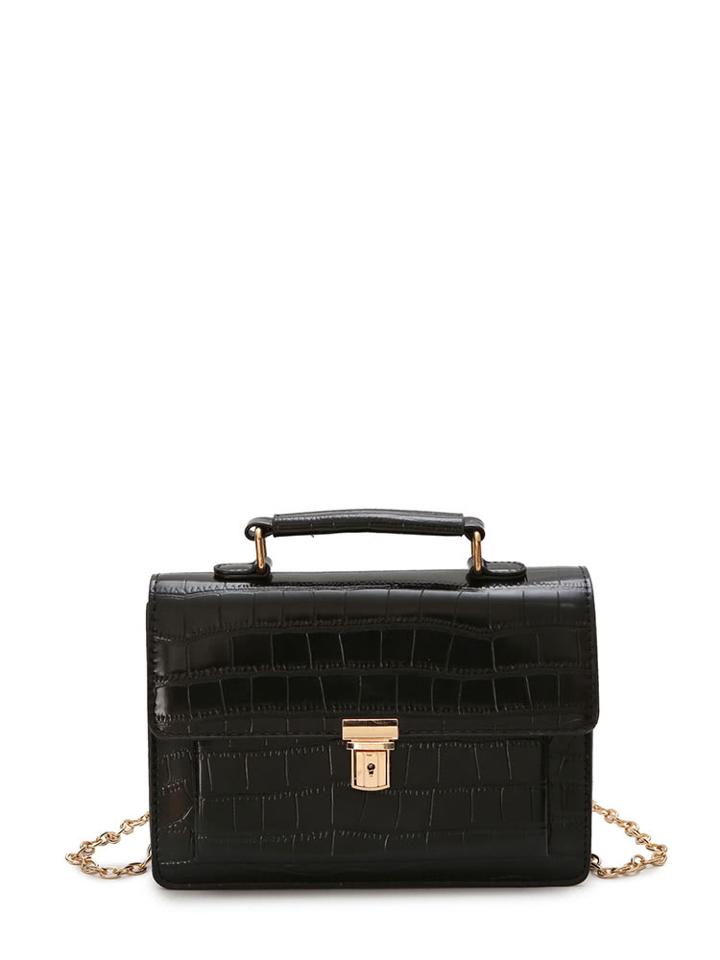 Shein Crocodile Pattern Pu Flap Bag