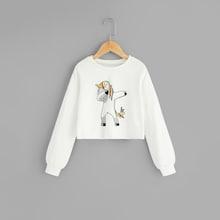 Shein Girls Animal Print Pullover