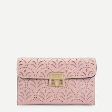 Shein Laser Cut Flap Pu Clutch Bag