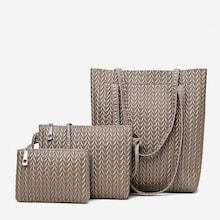 Shein Chevron Textured Combination Bag 3pcs