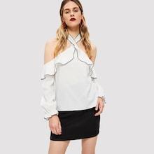 Shein Ruffle Detail Halter Top