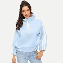 Shein Zip Front Drop Shoulder Sweatshirt