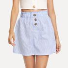 Shein Button Detail Striped Skirt