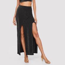 Shein Slit Front Glitter Skirt