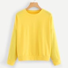 Shein Solid Round Neck Sweatshirt