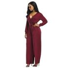 Shein Surplice Wrap Tie Waist Wide Leg Jumpsuit