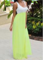 Rosewe Racerback Scoop Neck High Waist Maxi Dress
