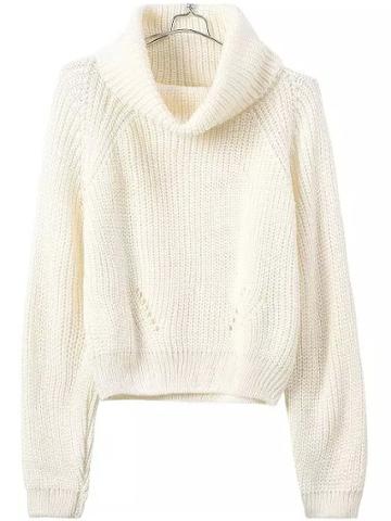 Shein Turtleneck Crop Beige Sweater