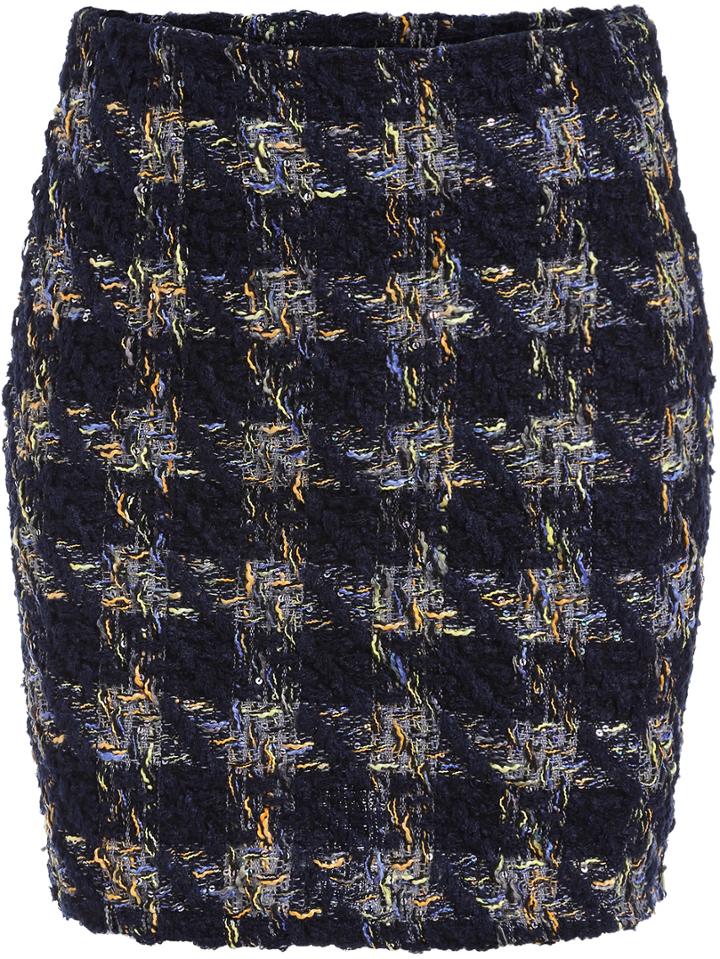Shein Navy Slim Plaid Bodycon Skirt