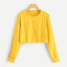 Shein Gingham Tape Panel Sleeve Crop Tee