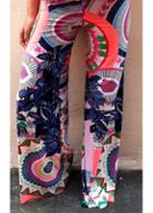 Rosewe Low Waist Print Design Multicolored Pants