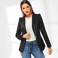 Shein Pleated Zip Up Blazer