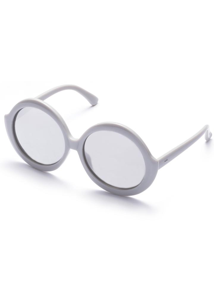 Shein Silver Frame Clear Lens Round Sunglasses